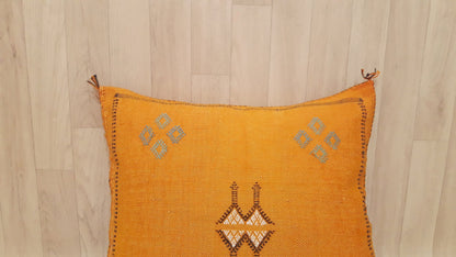 Cactus Silk Pillow Cover, Moroccan Boho Throw Pillow ,Hand Woven Berber Pillow, Sabra Cactus Silk Cushion Cover,Pillow,Cushion.Home Decor