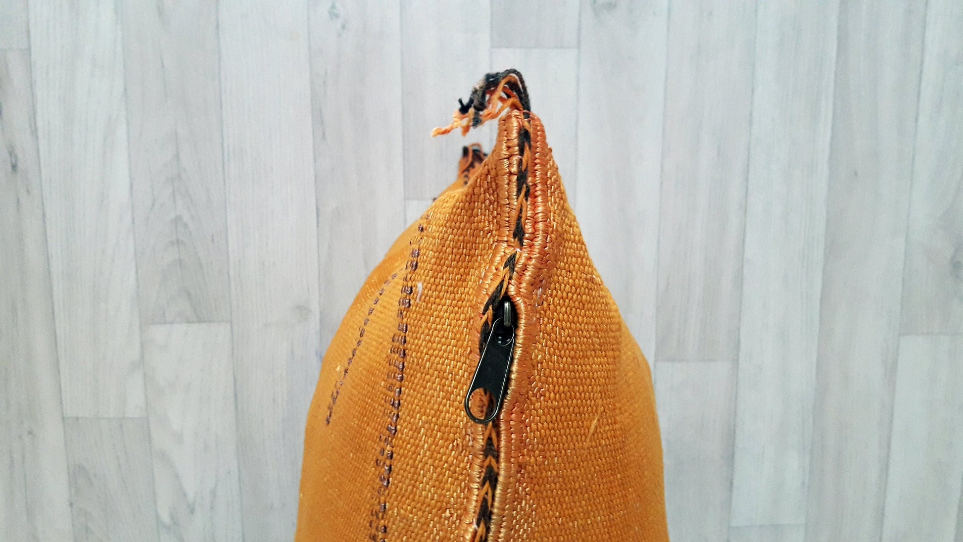 Cactus Silk Cushion Cover - Orange Sabra Pillow - Handmade Morocco Cushion