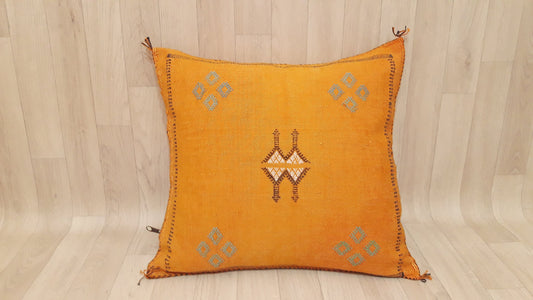 Cactus Silk Pillow Cover, Moroccan Boho Throw Pillow ,Hand Woven Berber Pillow, Sabra Cactus Silk Cushion Cover,Pillow,Cushion.Home Decor