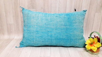 50% off Cactus Silk Pillow Cover, Moroccan Boho Throw Pillow ,Hand Woven Berber Pillow, Sabra Cactus Silk Cushion Cover,Pillow,Cushion