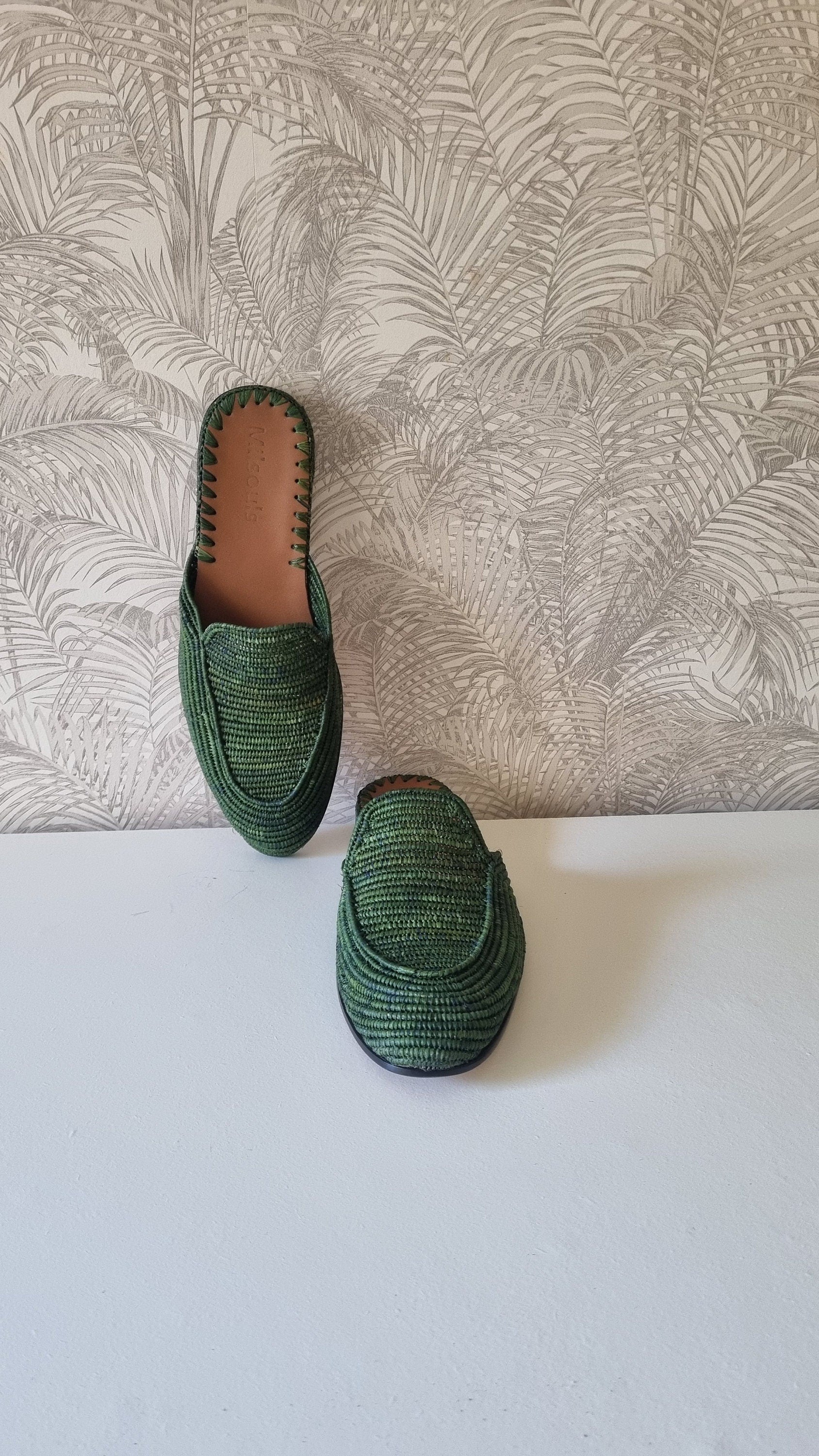 Custom Men Shoes Raffia Men Slides Handmade Moroccan Shoes for Men Men Raffia Mules