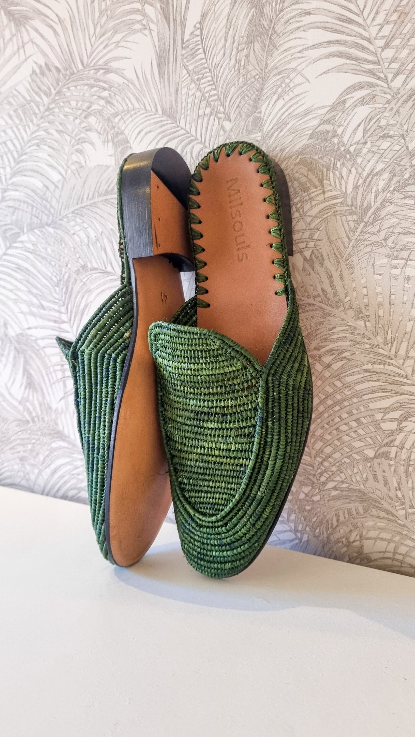 Custom Men Shoes Raffia Men Slides Handmade Moroccan Shoes for Men Men Raffia Mules