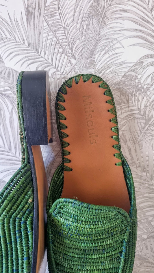 Custom Men Shoes Raffia Men Slides Handmade Moroccan Shoes for Men Men Raffia Mules