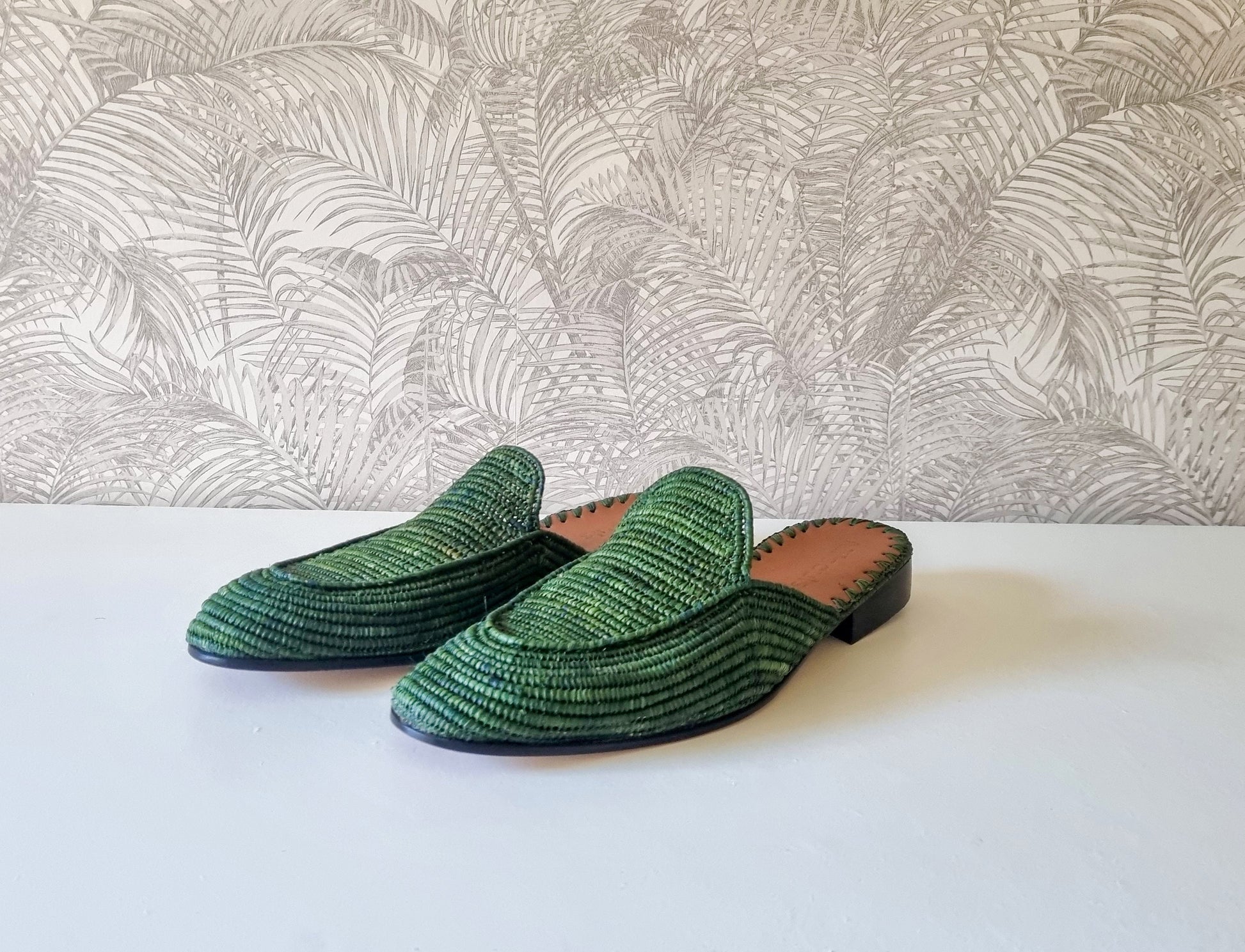 Custom Men Shoes Raffia Men Slides Handmade Moroccan Shoes for Men Men Raffia Mules