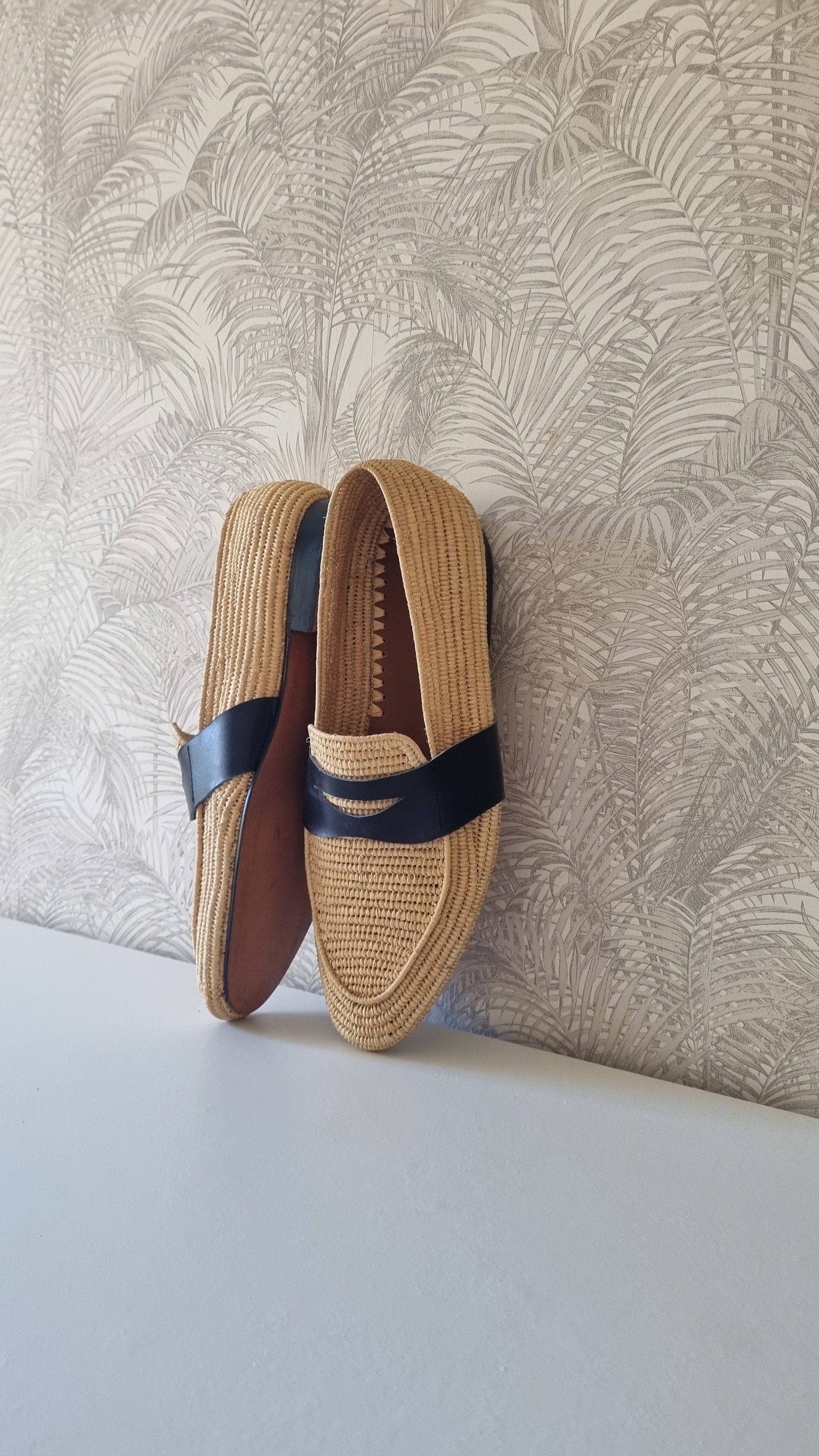 Men Loafer Raffia Handmade Shoes for Men Moroccan Raffia Men Shoes Classic Wedding Shoes