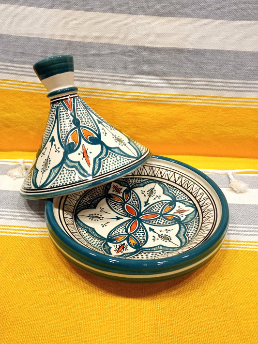 Moroccan Serving Tagine Hand-Painted Tagine Decorative Tajine Tagine Pot Kitchenware Tagine Ceramic Tagine Green Tagine Tagine Pot