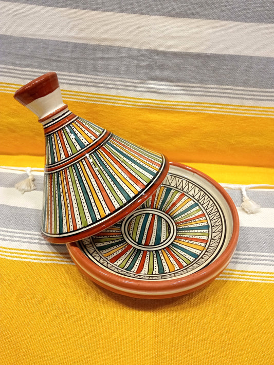 Moroccan Serving Tagine Hand-Painted Tagine Decorative Tajine Tagine Pot Kitchenware Tagine Ceramic Tagine Red Tagine Tagine Pot