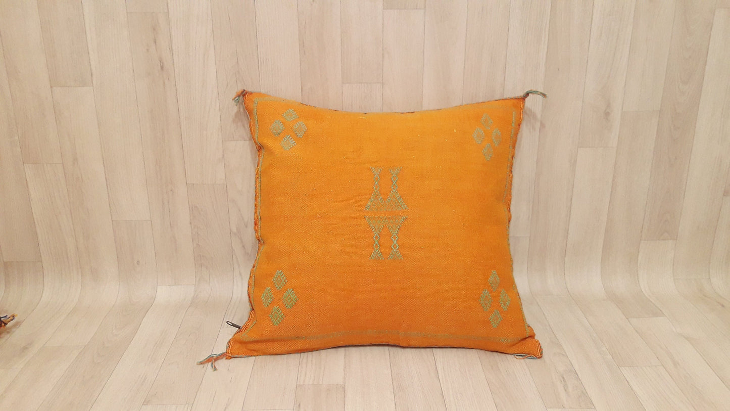 50% off Cactus Silk Pillow Cover, Moroccan Boho Throw Pillow ,Hand Woven Berber Pillow, Sabra Cactus Silk Cushion Cover,Pillow,Cushion