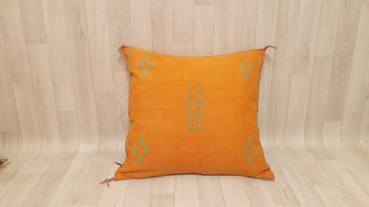 50% off Cactus Silk Pillow Cover, Moroccan Boho Throw Pillow ,Hand Woven Berber Pillow, Sabra Cactus Silk Cushion Cover,Pillow,Cushion