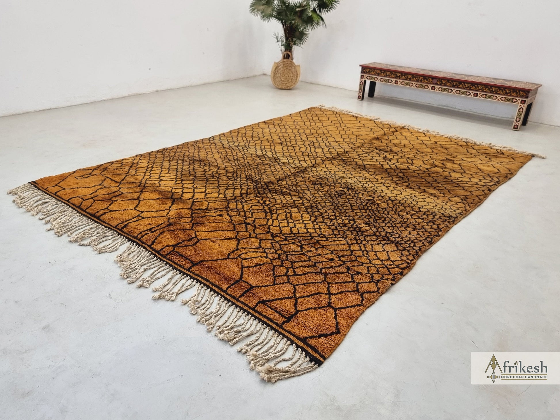 STUNNING MRIRT RUG, Handmade Wool Rug, Luxury Moroccan Rug, Hand-Woven Brown Rug, Soft High Quality Area Rug, Custom Made Berber Carpet.