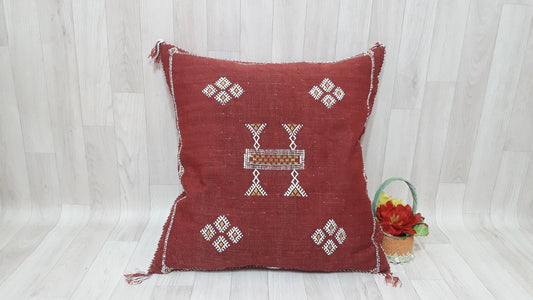 Cactus Silk Lumbar Pillow Cover - Sabra Cushion - Handmade Morocco Pillow -Boho Pillow-Moroccan Pillow-Pillows-Sabra Pillow-Home Decor