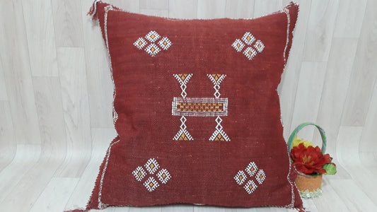 Cactus Silk Lumbar Pillow Cover - Sabra Cushion - Handmade Morocco Pillow -Boho Pillow-Moroccan Pillow-Pillows-Sabra Pillow-Home Decor