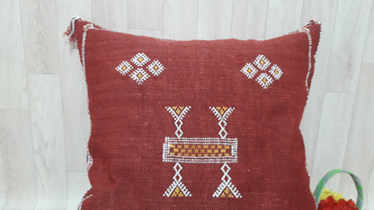 Cactus Silk Lumbar Pillow Cover - Sabra Cushion - Handmade Morocco Pillow -Boho Pillow-Moroccan Pillow-Pillows-Sabra Pillow-Home Decor