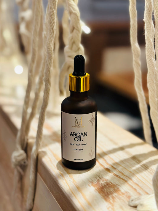 ARGAN OIL MOROCCAN - 100 % Pure Natural Organic Cold Pressed Moisturizer for Skin - Anti-Aging Oil - Hair Care and Skin Care