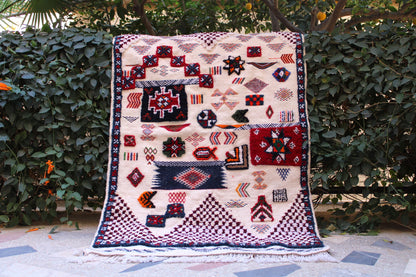 Moroccan Area Rug, Handmade Wool Rug, Custom Size Rug, Flatweave Kilim Rug, Geometric Design Rug, Rugs for Living Room 8X10, Teppich Berber