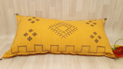 Washed Cactus Silk Decorative Pillow Cover with Zipper - Silk Sabra Pillow Cover - Handmade Pillow .CUSHION COVER ,Moroccan Lumbar Pillow