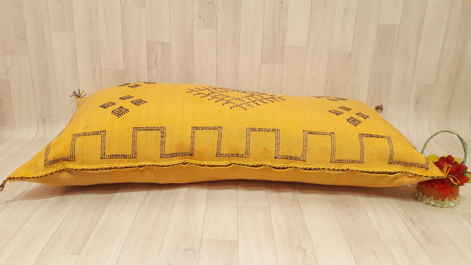 Washed Cactus Silk Decorative Pillow Cover with Zipper - Silk Sabra Pillow Cover - Handmade Pillow .CUSHION COVER ,Moroccan Lumbar Pillow