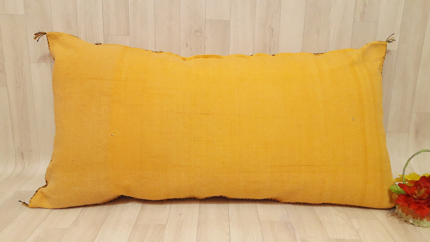 Washed Cactus Silk Decorative Pillow Cover with Zipper - Silk Sabra Pillow Cover - Handmade Pillow .CUSHION COVER ,Moroccan Lumbar Pillow