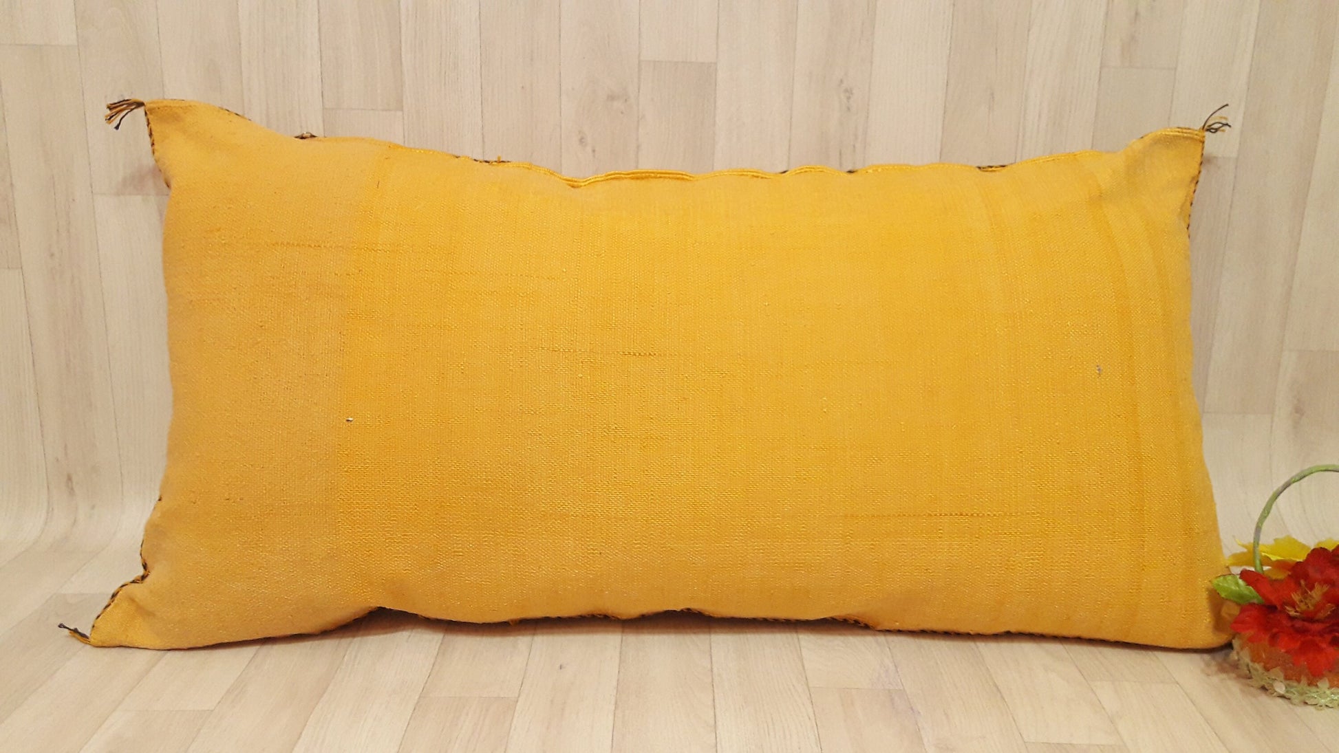 Washed Cactus Silk Decorative Pillow Cover with Zipper - Silk Sabra Pillow Cover - Handmade Pillow .CUSHION COVER ,Moroccan Lumbar Pillow