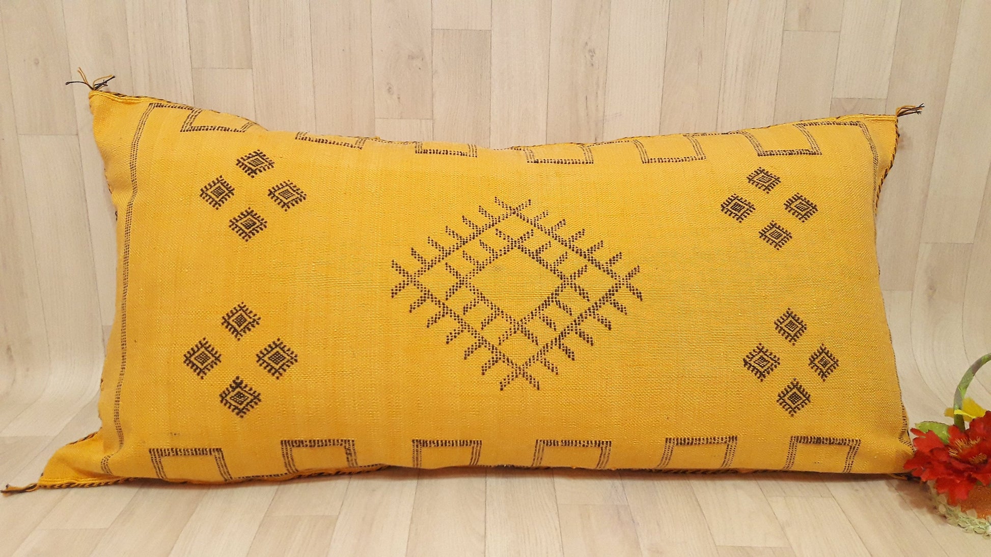 Washed Cactus Silk Decorative Pillow Cover with Zipper - Silk Sabra Pillow Cover - Handmade Pillow .CUSHION COVER ,Moroccan Lumbar Pillow