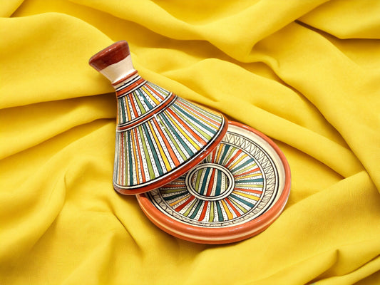 Moroccan Serving Tagine Hand-Painted Tagine Decorative Tajine Tagine Pot Kitchenware Tagine Ceramic Tagine Red Tagine Tagine Pot