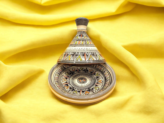 Moroccan Serving Tagine Hand-Painted Tagine Decorative Tajine Tagine Pot Kitchenware Tagine Ceramic Tagine Gray Tagine Tagine Pot