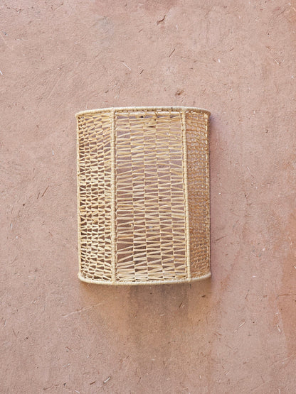 Natural Raffia Wall Sconce - Artisanal Wall Decor Lighting