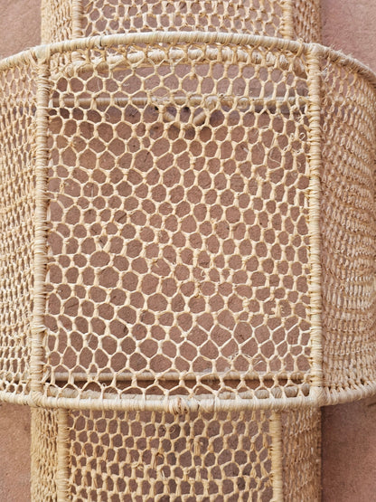Raffia Wall Light in Honeycomb , Wall Decor Lighting in Raffia , Raffia Sconce