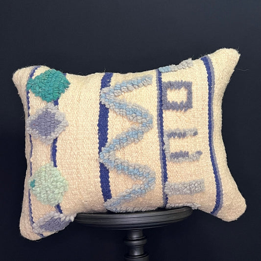 Handmade White Pillows - Cushions, Modern Berber Pillows, Berber Pillows, Ottoman , Wool Pillows, and Bohemian Decoration.