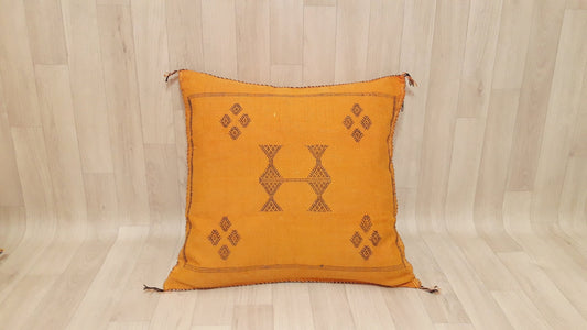 Cactus Silk Pillow Cover, Moroccan Boho Throw Pillow ,Hand Woven Berber Pillow, Sabra Cactus Silk Cushion Cover,Pillow,Cushion.Home Decor