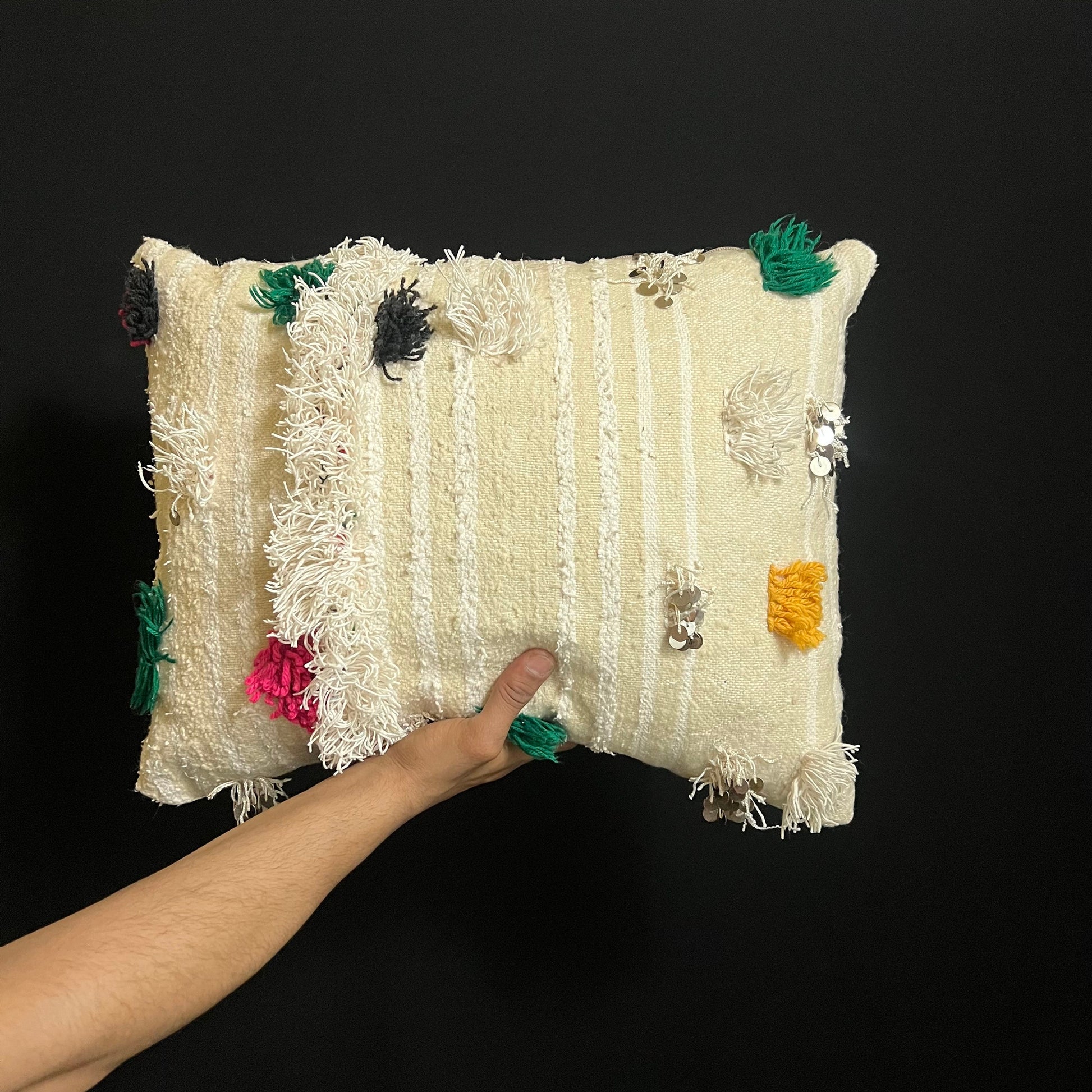 New White Cushions - Cushions, Modern Berber Pillows, Berber Pillows, Ottoman Pillows , Wool Pillows, and Bohemian Decoration.