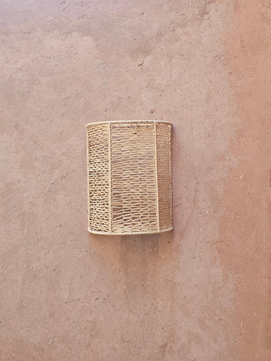 Natural Raffia Wall Sconce - Artisanal Wall Decor Lighting