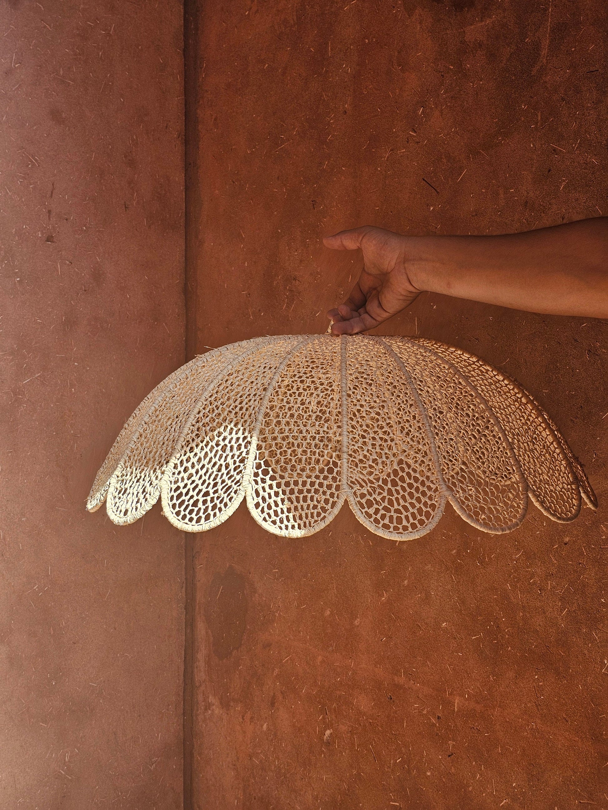 Raffia Pendant Light , Hanging Lamp Shade in Raffia