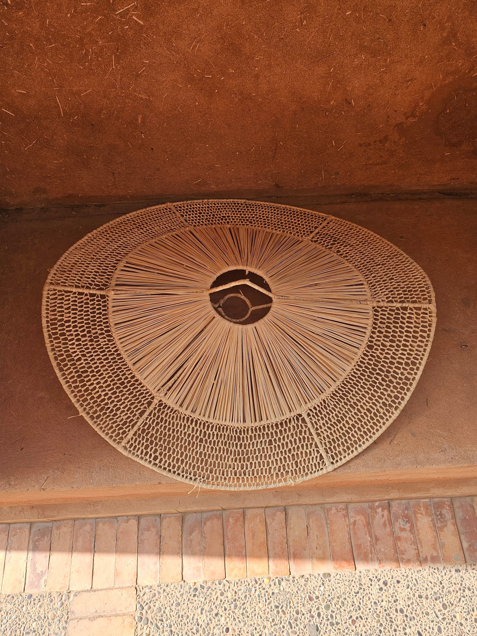 Raffia Pendant Light in Parasol Shape , Hanging Lampshade in Raffia