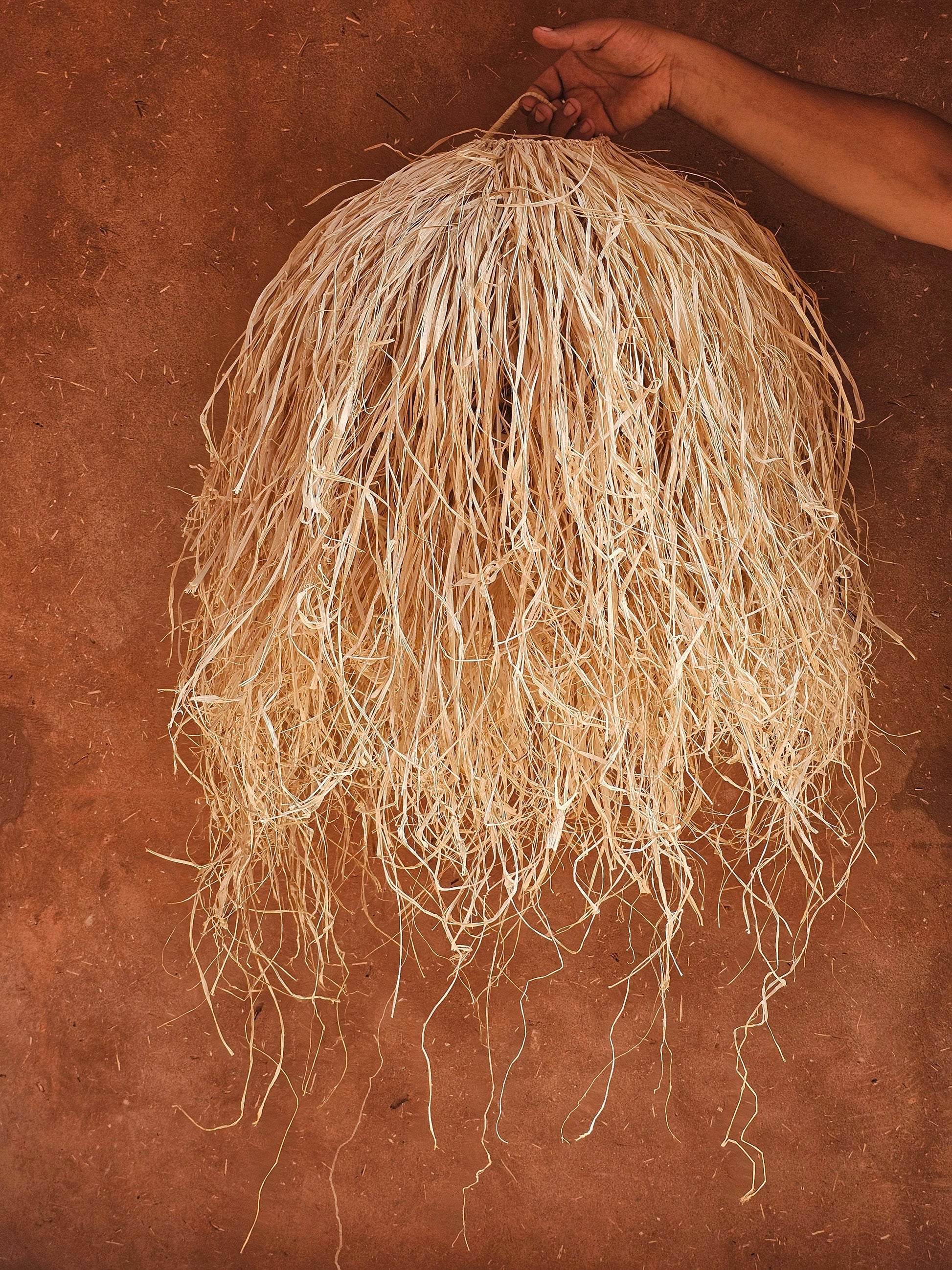 Raffia Pendant Light , Hanging Lamp Shade in Raffia