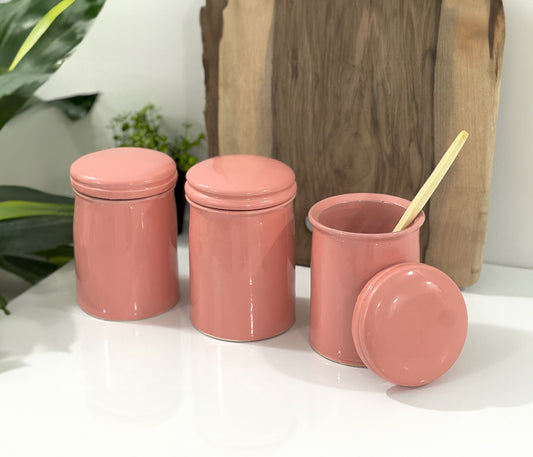 Handmade Tea Coffee Sugar Canister Set of 3, Pottery Canister Set of 3, Kitchen Storage Tins, Tea Caddy, Kitchen Storage Jars, Kitchen Goods