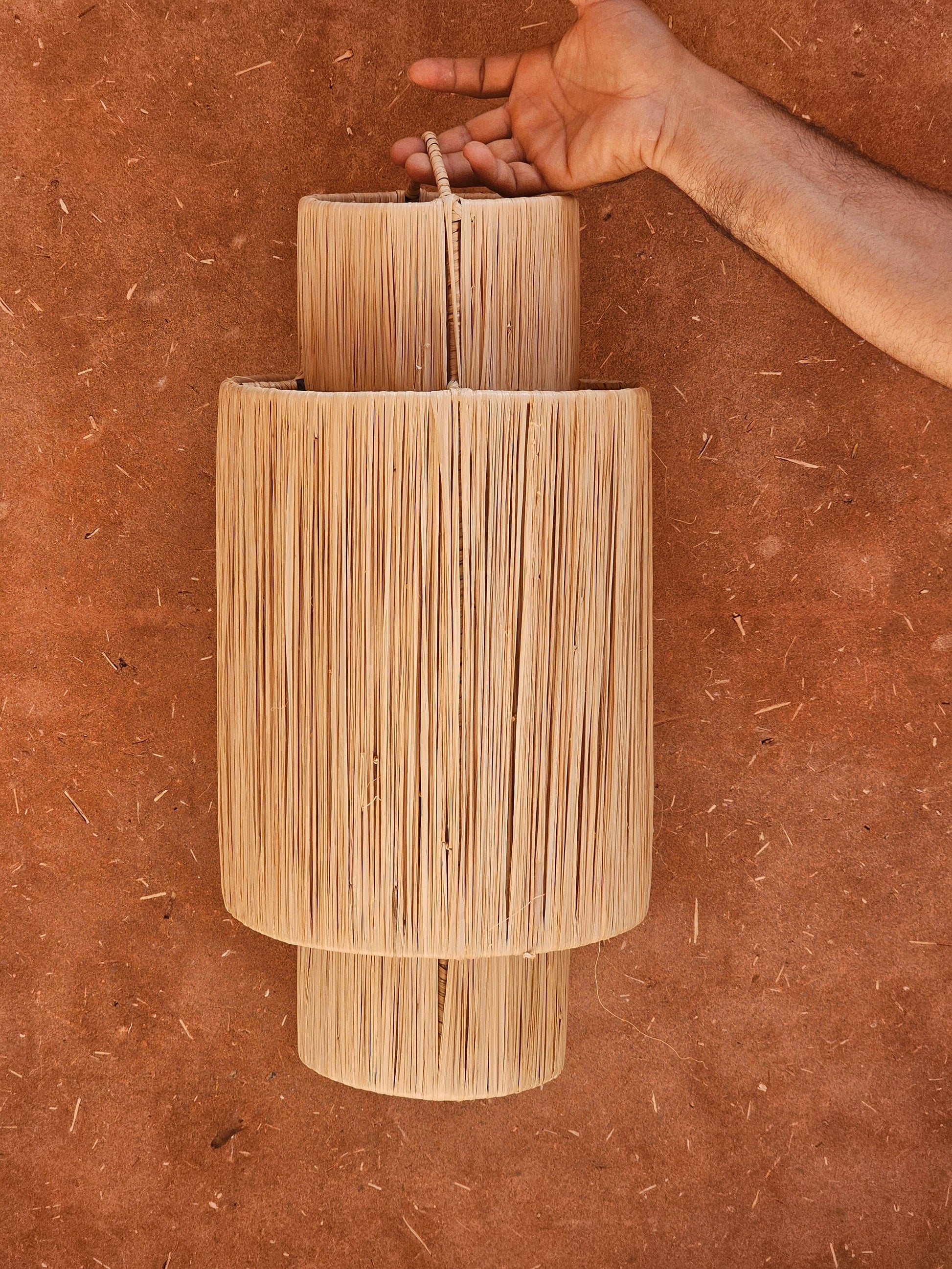 Raffia Pendant Light , Hanging Lamp Shade in Raffia