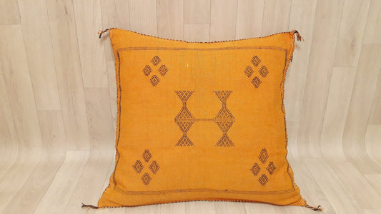 Cactus Silk Pillow Cover, Moroccan Boho Throw Pillow ,Hand Woven Berber Pillow, Sabra Cactus Silk Cushion Cover,Pillow,Cushion.Home Decor
