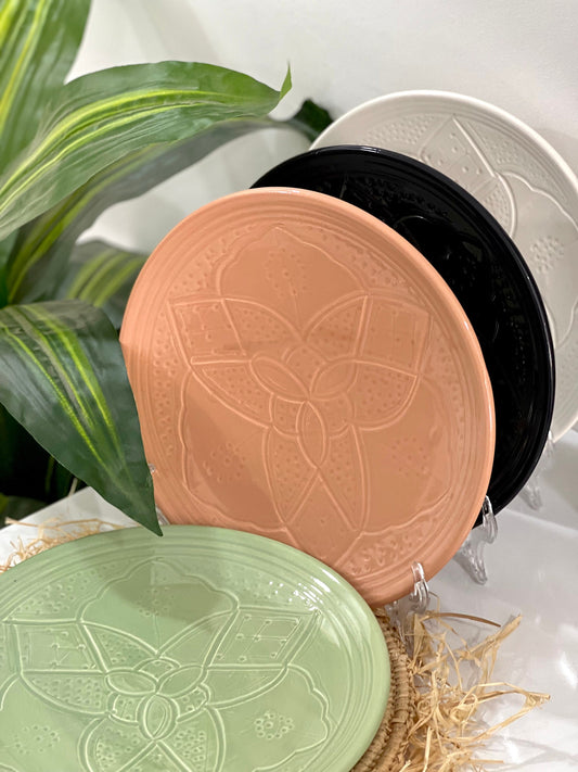Moroccan Handmade Ceramic Plate - Hand-Painted Ceramic Plate - Authentic Moroccan Handmade Dining Plates
