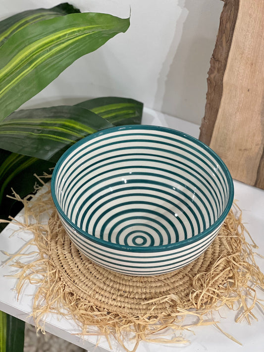 Handmade Ceramic Salad Bowl - (7.9 In) X (4 In) - Pottery Bowl - Large Salad Bowl - Handpainted Bowl - Ceramic Fruit Bowl - Modern Tableware