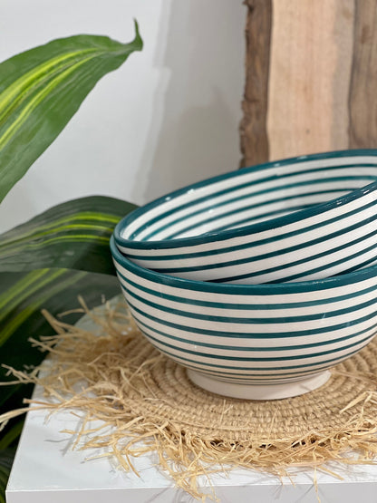 Handmade Ceramic Salad Bowl - (7.9 In) X (4 In) - Pottery Bowl - Large Salad Bowl - Handpainted Bowl - Ceramic Fruit Bowl - Modern Tableware