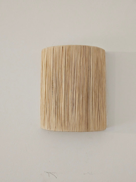 Raffia Wall Light , Wall Decor Lighting in Raffia , Raffia Sconce