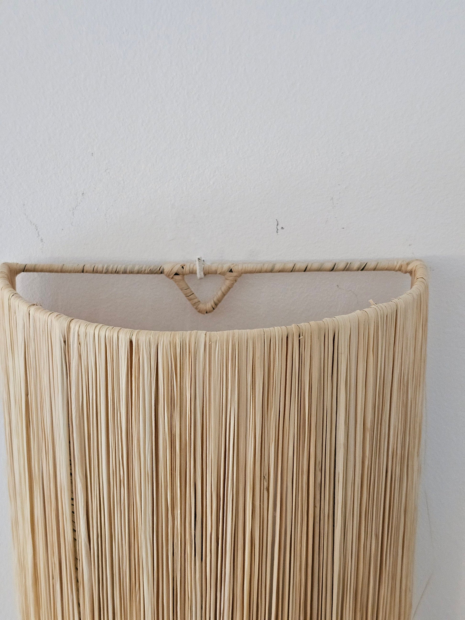 Raffia Wall Light , Wall Decor Lighting in Raffia , Raffia Sconce