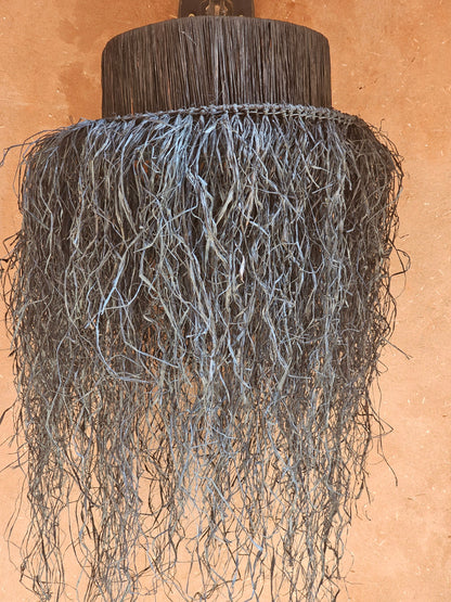 Raffia Pendant Light with Fringes , Hanging Lamp Shade in Raffia