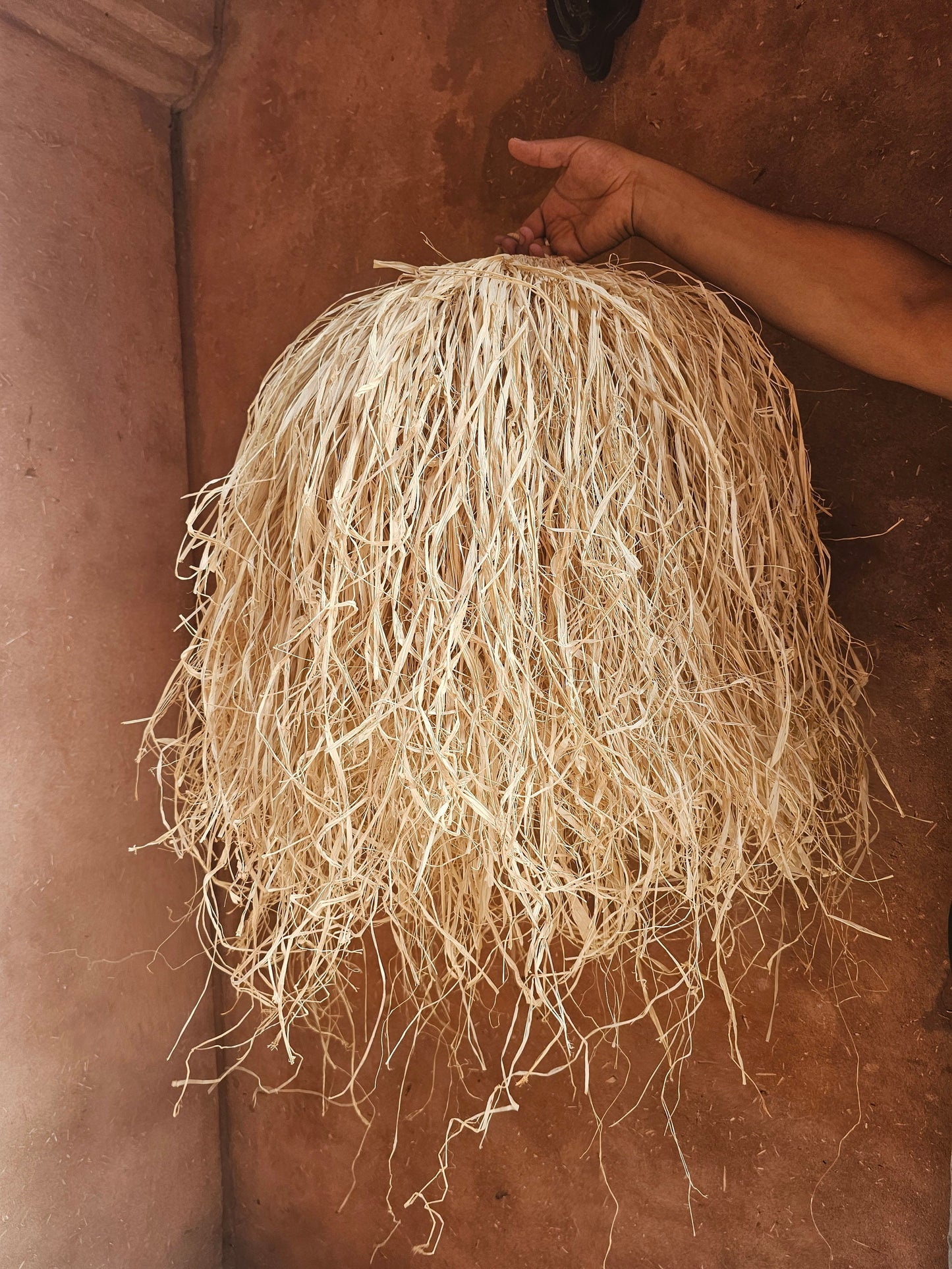 Raffia Pendant Light , Hanging Lamp Shade in Raffia