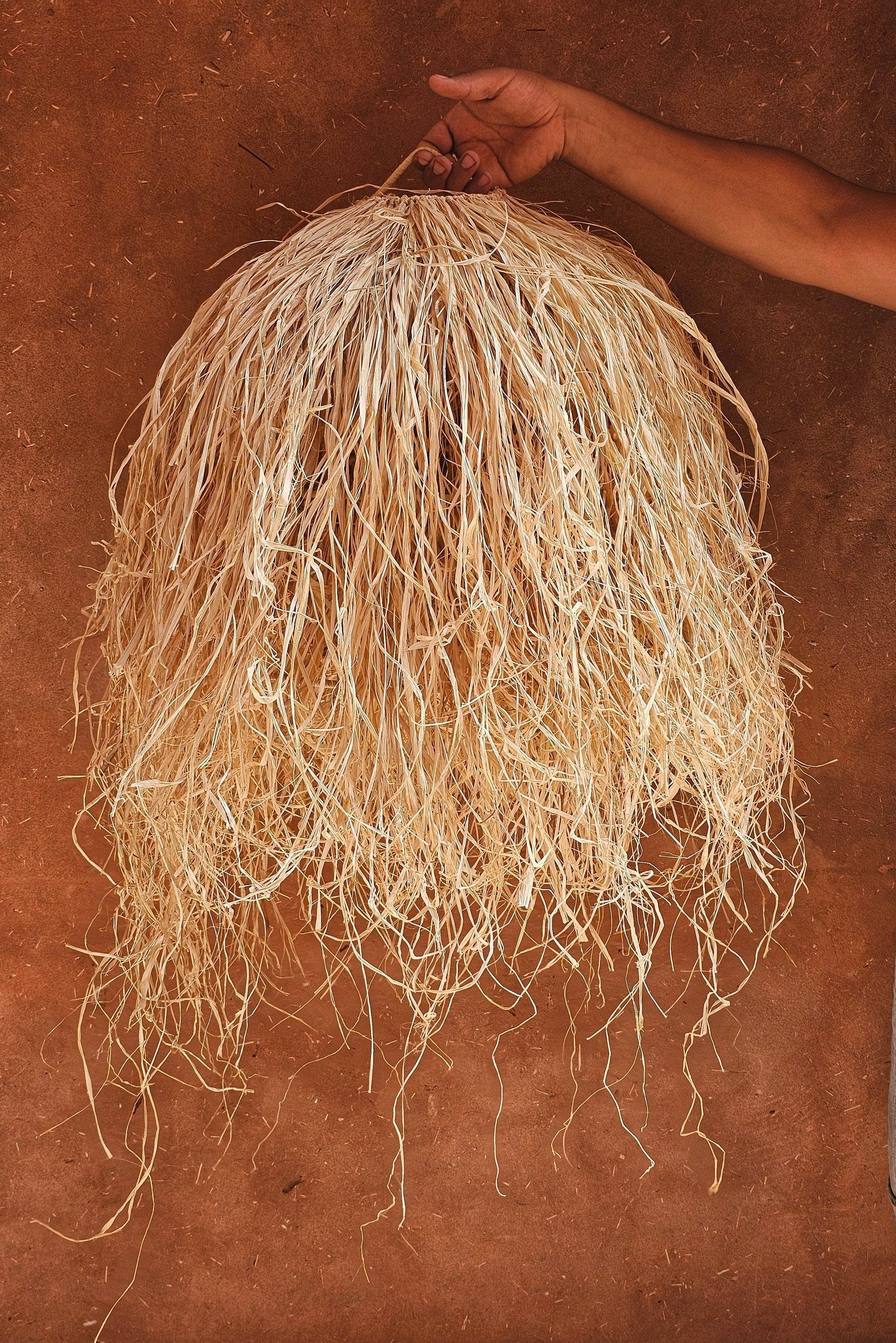 Raffia Pendant Light , Hanging Lamp Shade in Raffia