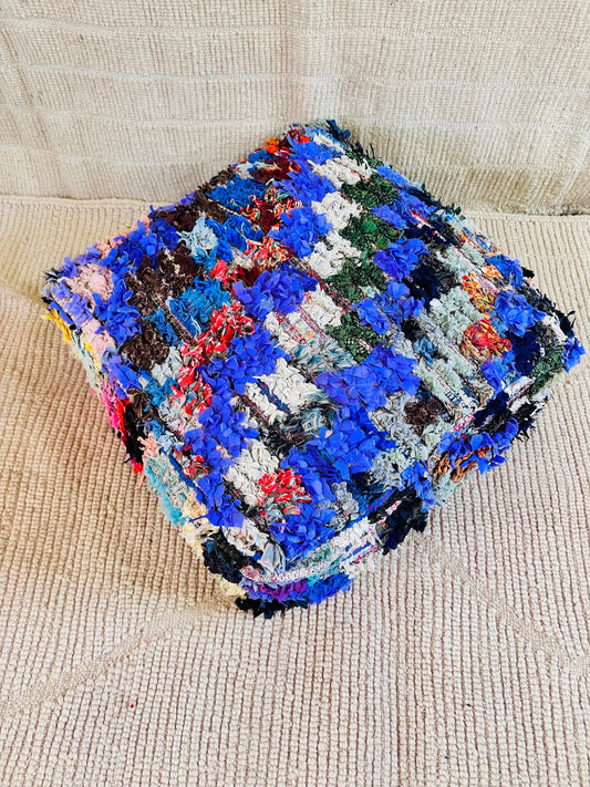 Kilim Pouf ,Multi Color Moroccan Pouf.Vintage Pouf .Beni Ouarain Pouf. Square Pouf .Outdoor Kilm Pouf.Yoga Meditation.Ottoman Pouf,Handmade