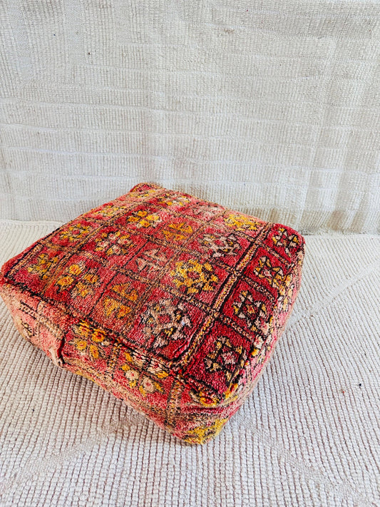 Kilim Pouf ,Multi Color Moroccan Pouf.Vintage Pouf .Beni Ouarain Pouf. Square Pouf .Outdoor Kilm Pouf.Yoga Meditation.Ottoman Pouf,Handmade
