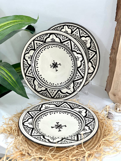 Handcrafted Moroccan Ceramic Dining Plates Set - Exquisite Hand-Painted Artisanal Dinnerware