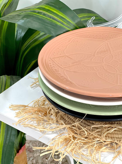Moroccan Handmade Ceramic Plate - Hand-Painted Ceramic Plate - Authentic Moroccan Handmade Dining Plates